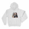 Dara Twin Portrait Unisex Hoodie White